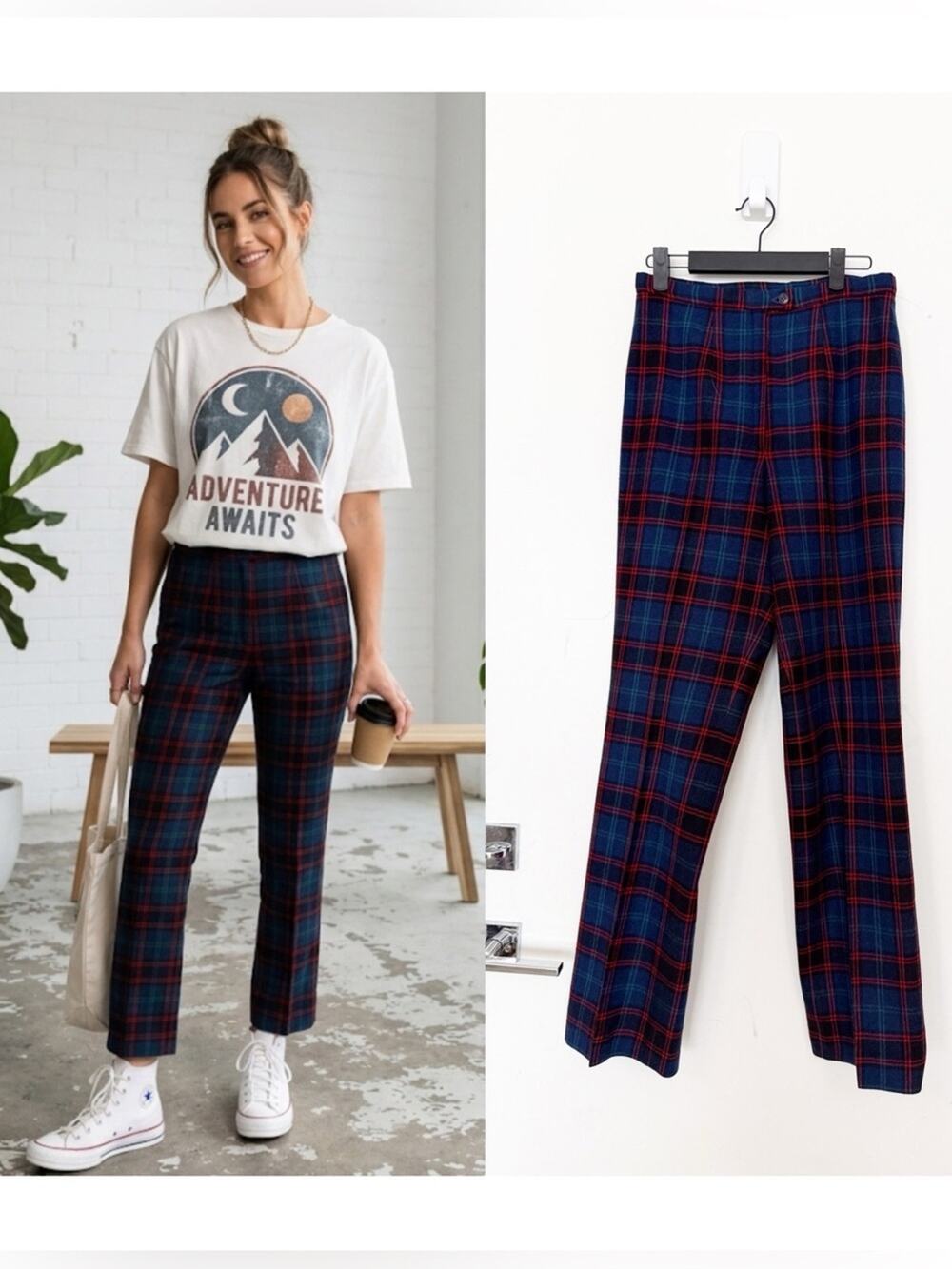 Vintage Pendleton Plaid Wool Trouser Pants